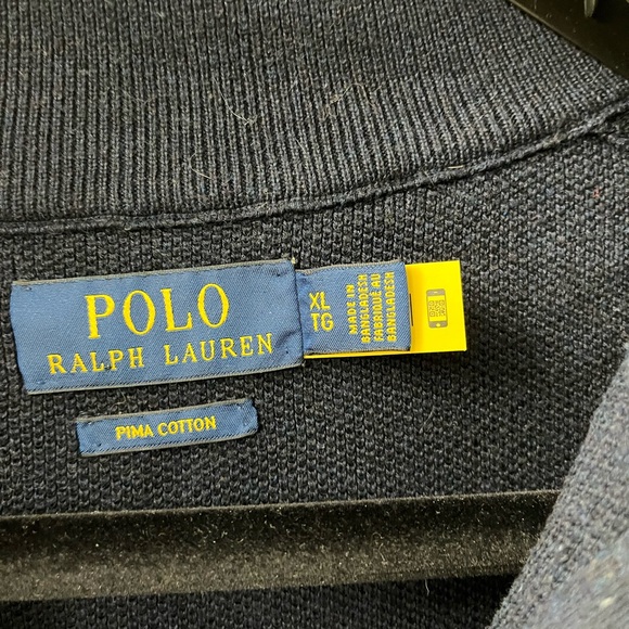 Polo by Ralph Lauren Size XL, 1/4 Zip Sweater 100% Pina Cotton, GUC. Navy Blue - Picture 9 of 15